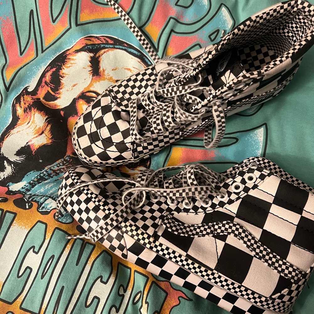 Checkered Black and White Vans